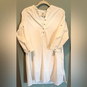 *NWT* 100% cotton Embellish white mid sleeve dress 
Sz S